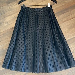 Club Monaco Perforated Faux Leather Skirt